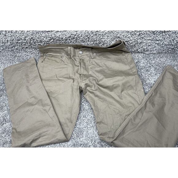 Levi Pants Strauss Mens 34x30 KhakiBeige 511Straight Leg Uniform Work Classicore - Picture 2 of 10